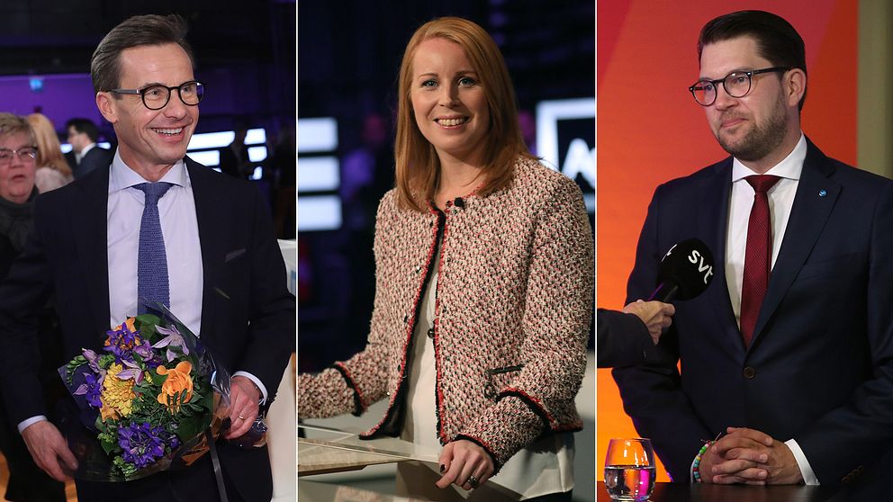 Ulf Kristersson (M), Annie Lööf (C) och Jimmie Åkesson (SD).