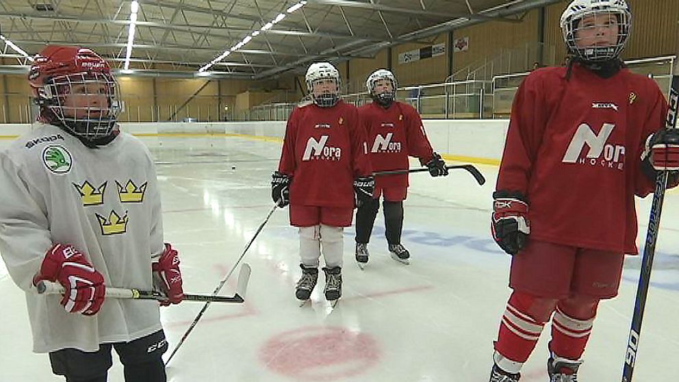 Några av hockeytjejerna i Nora HC