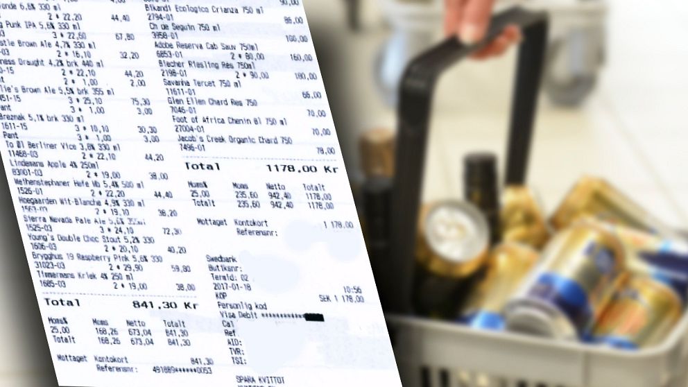 Kvitton som avslöjar privata inköp av alkohol – som sedan godkänts som utlägg i tjänsten. Ett exempel på felaktig hantering, enligt den rapport som SVT Nyheter Blekinge tagit del av.