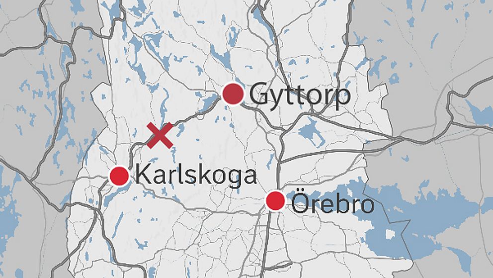 Olyckan inträffade mellan Karlskoga och Gyttorp