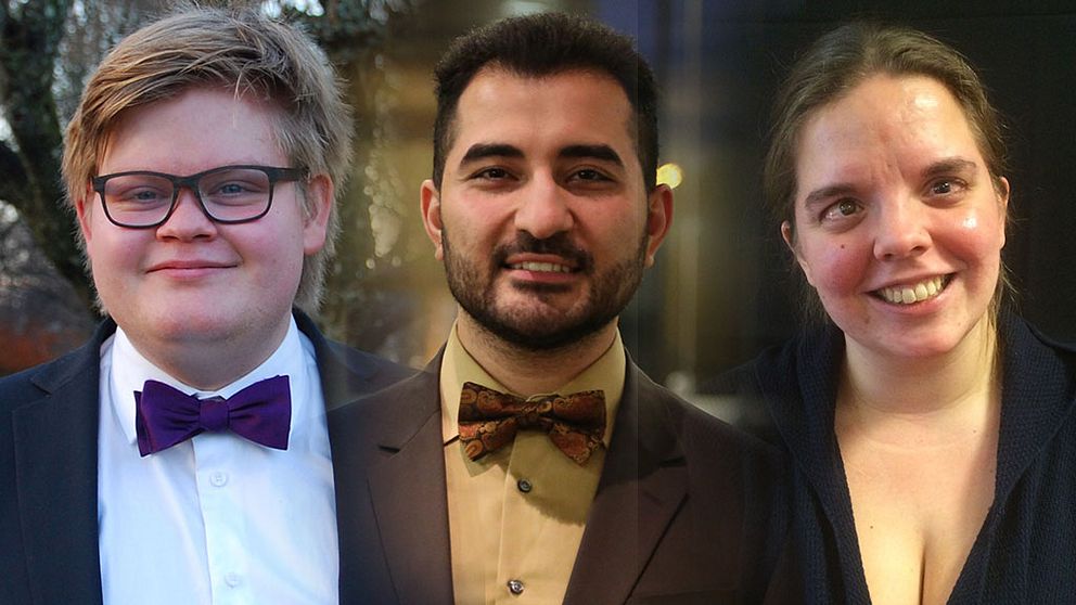 Jonathan Elebjörk Wahlström, ordf. Unga Hörselskadade (UH), Laith Fathulla, ordf. Sveriges Dövas Ungdomsförbund (SDUF) och Teresia Lindberg, ordf. Dövblind Ungdom (DBU).