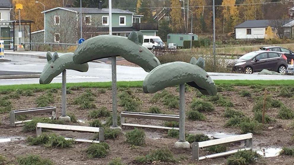 Älgrondellen i Alunda.