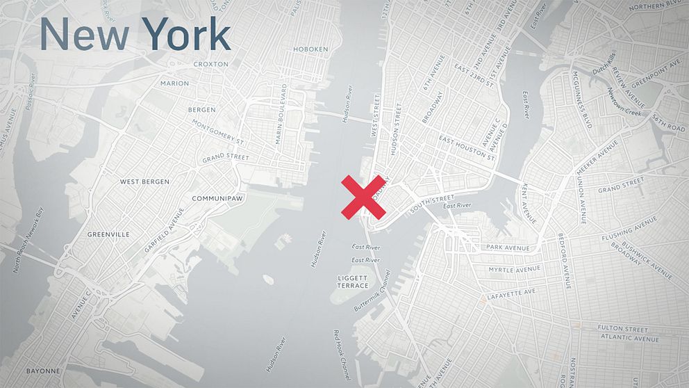 Här på nedre Manhattan i centrala New York City ska våldsdådet ha ägt rum.