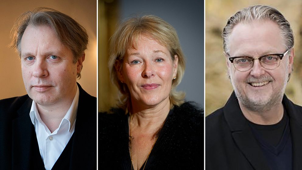 Dramatenchefen Eirik Stubö, Operans chef Birgitta Svendén och Magnus Aspegren, vd för Riksteatern .