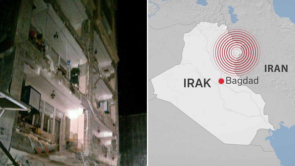 Över 200 döda i jordskalv i Iran och Irak