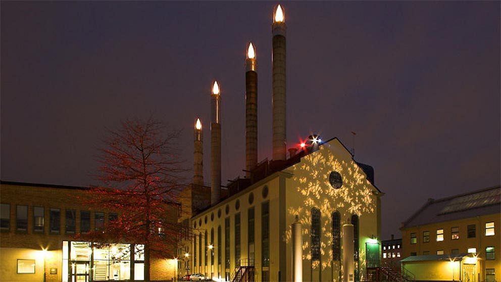 Värmekyrkan i Norrköping, världens största adventsljusstake.