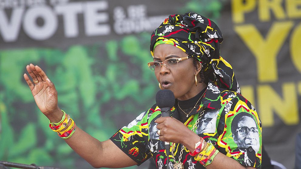 Zimbabwes första dam Grace Mugabe eftersträvar presidentposten efter sin make Robert Mugabe.