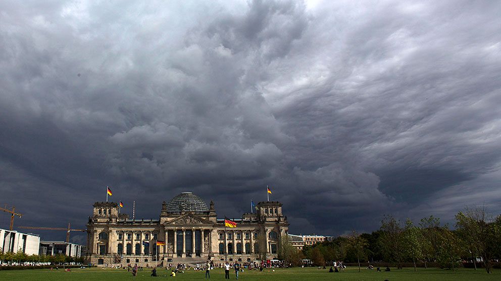 Riksdags-byggnaden i Berlin, som hyser förbundsdagen (parlamentet).
