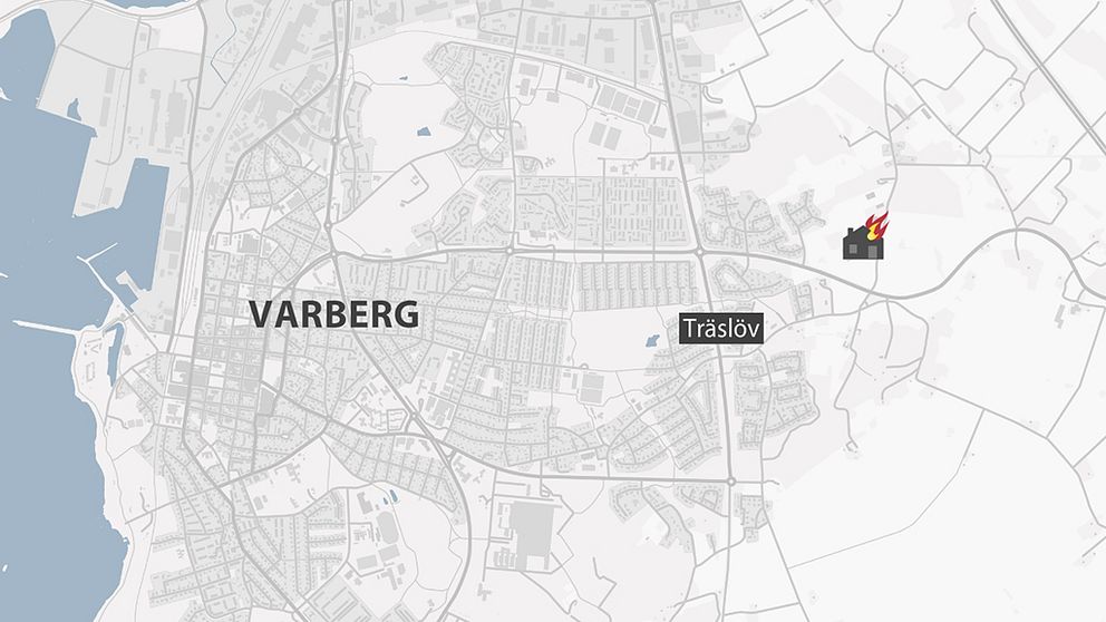 Branden startade i ett garage i Träslöv utanför Varberg.