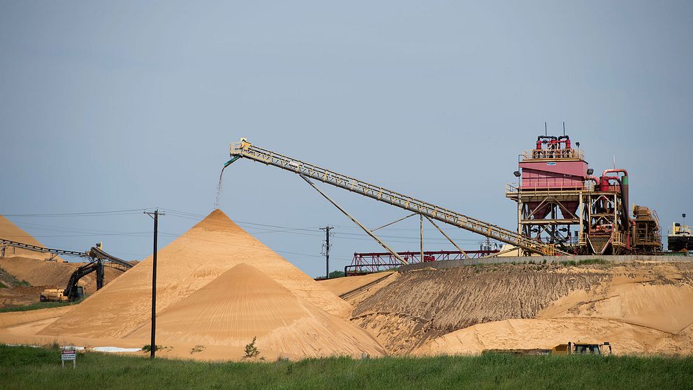 Sandtag i Wisconsin i USA, där sand- och grusutvinningen blivit till en mångmiljardindustri som bara de senaste fem åren vuxit med 24 procent.