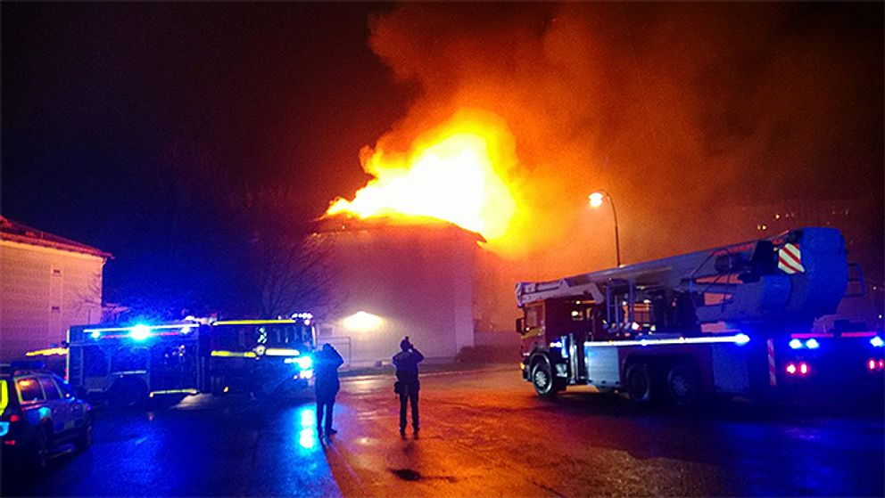 Brand i flerfamiljshus i Norrköping.