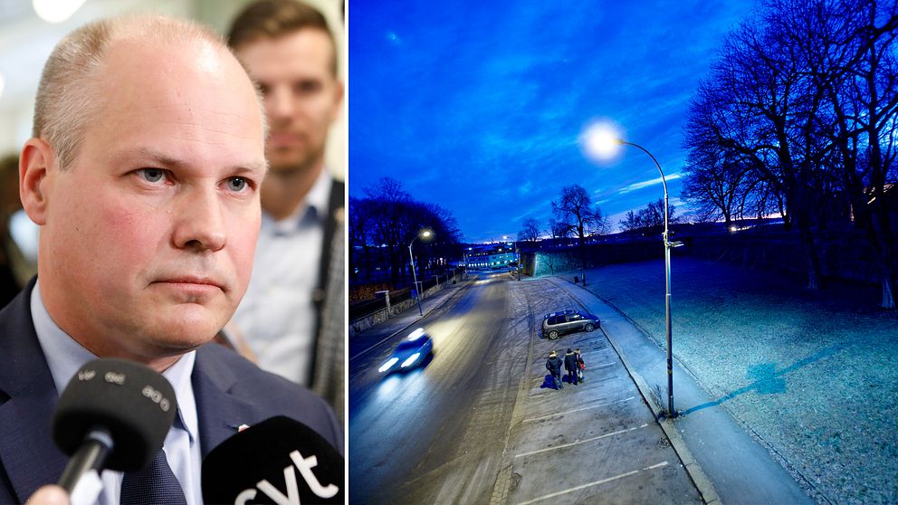 Justitieminister Morgan Johansson (S) och Kirkegata i Oslo som tömdes på prostituerade när förbud mot sexköp infördes i Norge.