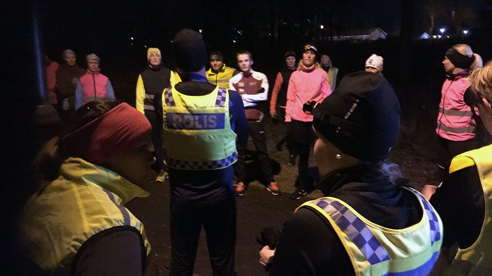 Samling efter joggingrundan i Oskarshamn.