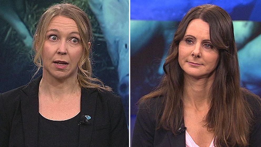 Camilla Björkbom, Djurens rätt och Sara Hoff från Svenska köttföretagen debatterade i Aktuellt 21