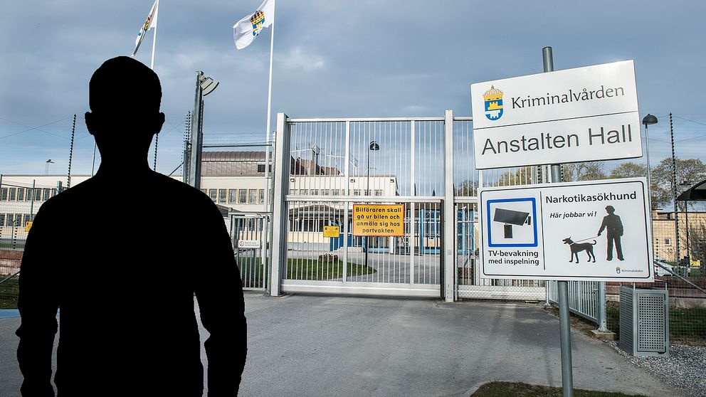 Anstalten Hall och en siluett-bild av en man