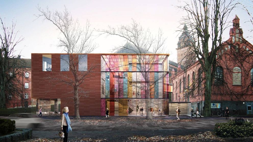 ett av förslagen om ny byggnation vid domkyrkobacken i Strängnäs, bild från Sveriges Arkitekter