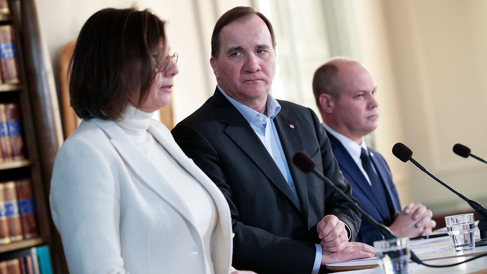 Vice statsminister Isabella Lövin (MP) och statsminister Stefan Löfven (S).
