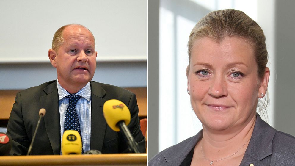 Rikspolischef Dan Eliasson och Polisförbundets förste vice ordförande Anna Nellberg Dennis.