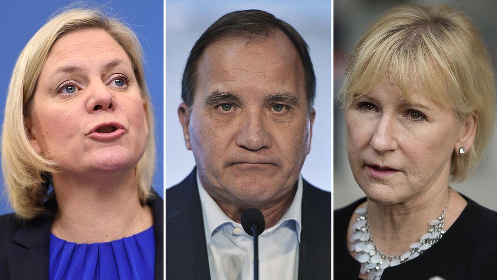 Finansminister Magdalena Andersson (S), statsminister Stefan Löfven (S) och utrikesminister Margot Wallström (S).