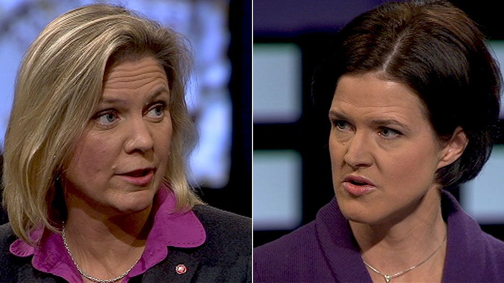 Magdalena Andersson (S) och Anna Kinberg Batra (M) drabbade samman om skattepolitiken i Agenda.