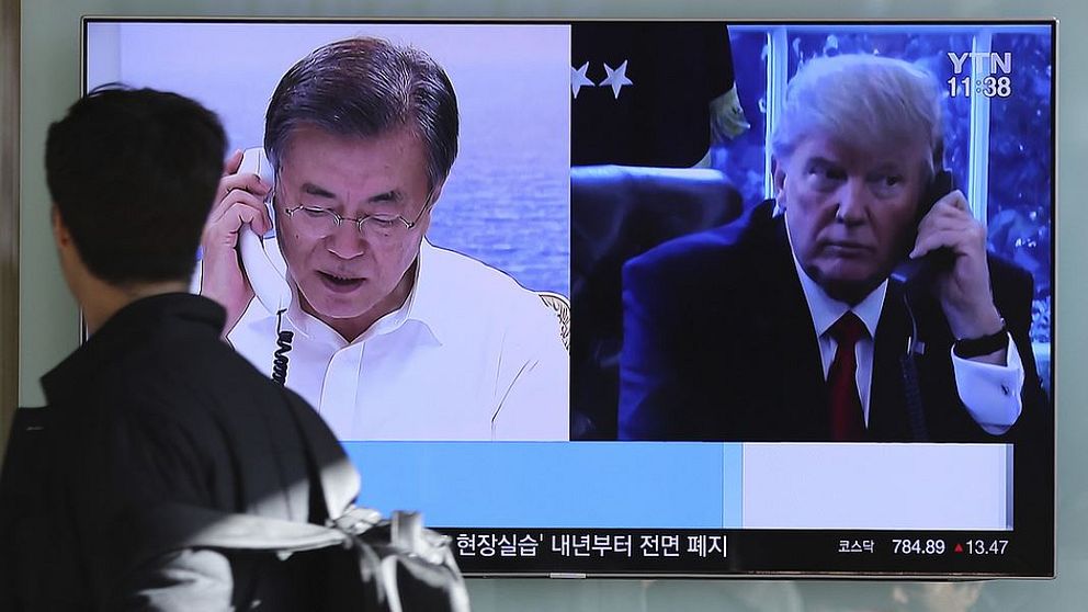 USA:s president Donald Trump och Sydkoreas president Moon Jae-in.
