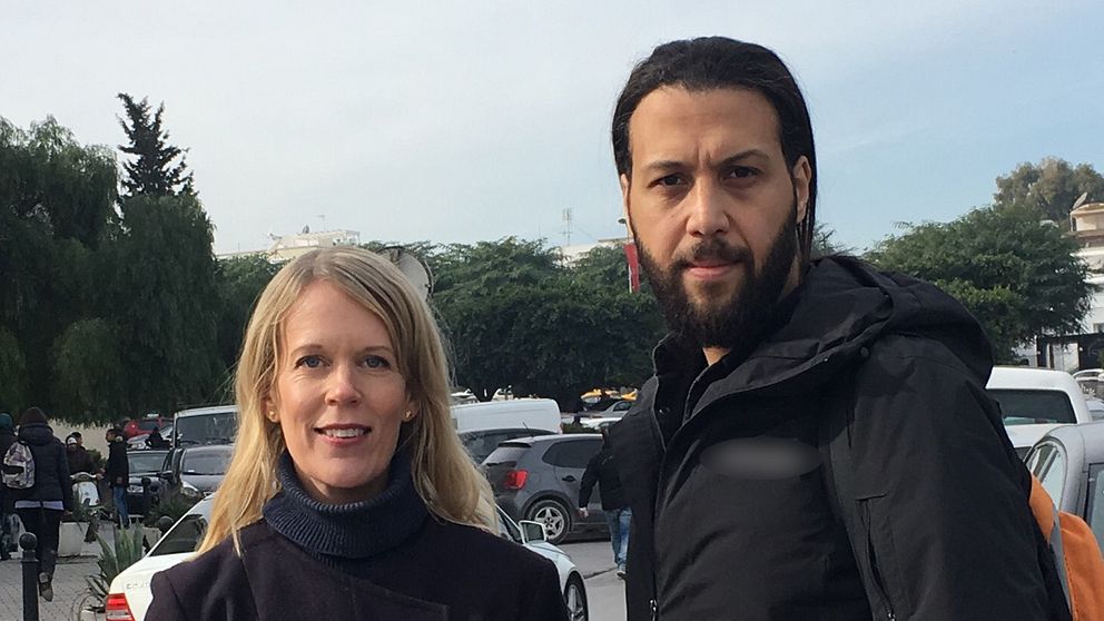 Stina Blomgren, korrespondent, och Salim Alsabbagh, fotograf, i Tunis, Tunisien.