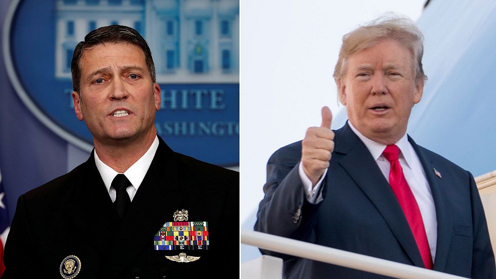 Vita husets läkare Ronny Jackson och USA:s president Donald Trump