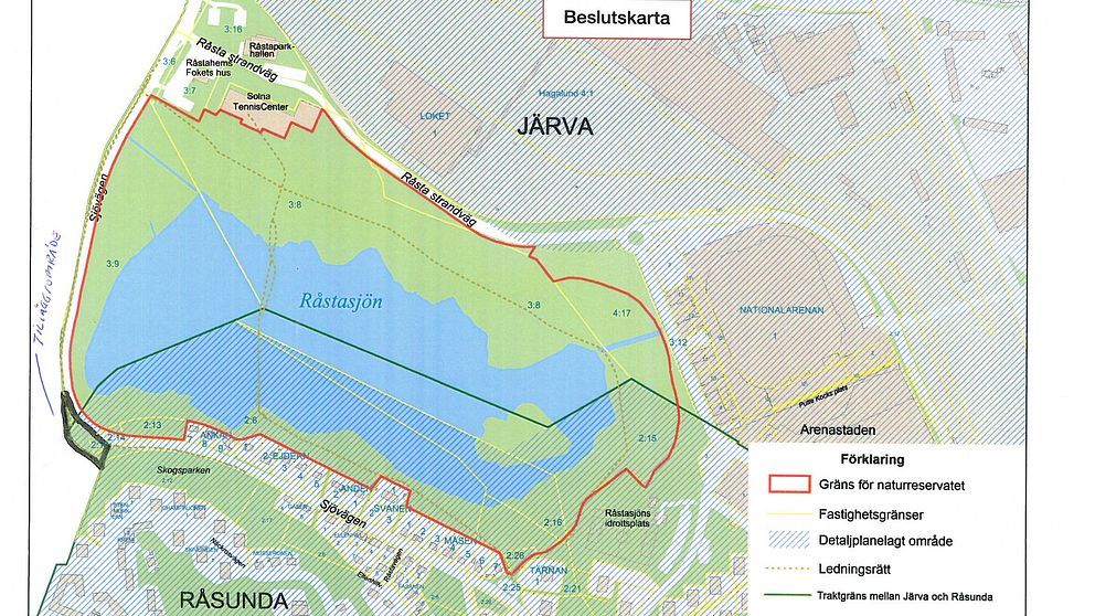 Utformningen av Råstasjöns naturreservat.