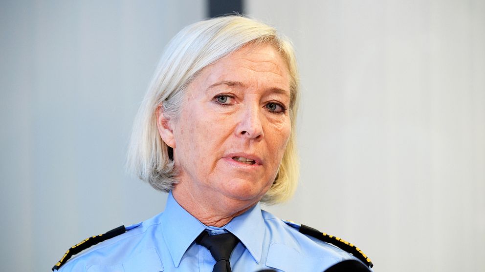 Carina Persson, regionpolischef Syd, under polisen pressträff med anledning av explosionen utanför Polishuset i Malmö.
