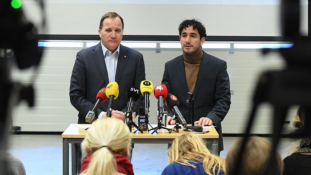Statsminister Stefan Löfven och civilminister Ardalan Shekarabi presenterar utlokalisering av myndigheter