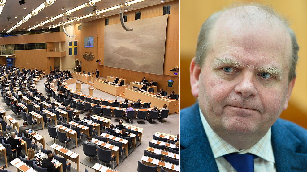 En bild inifrån riksdagen och före detta landsbygdsminister Eskil Erlandsson.