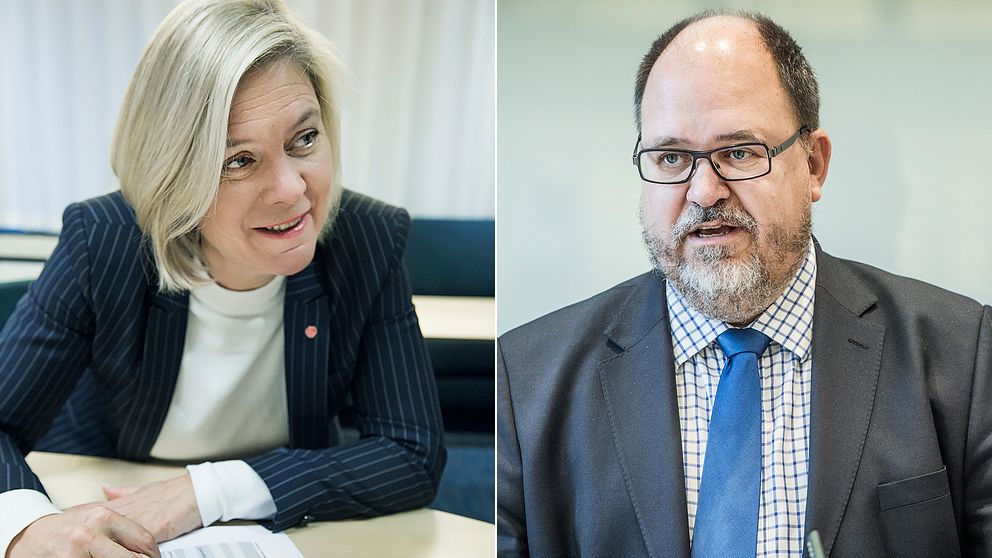 Finansminister Magdalena Andersson (S) och LO-ordförande Karl-Petter Thorwaldsson