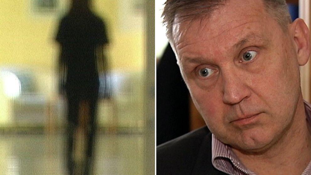 en blurrade bild på en person i en sjukhuskorridor och Verksamhetschef på BUP i Trollhättan Lars Ahgnell.
