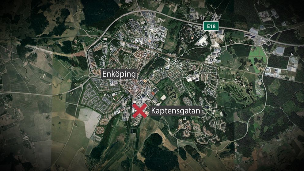 Karta: Kaptensgatan i Enköping