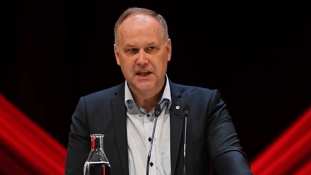 Vänsterpartiets partiledare Jonas Sjöstedt under partiets kongress i Karlstad