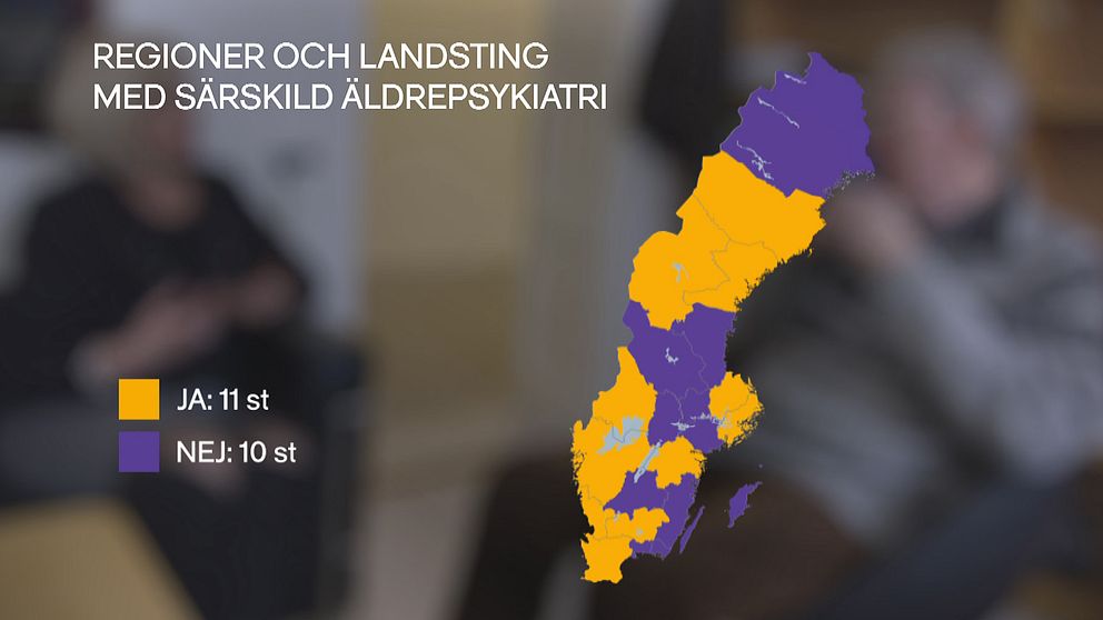 Bara elva av tolv landsting/regioner erbjuder särskild äldrepsykiatri