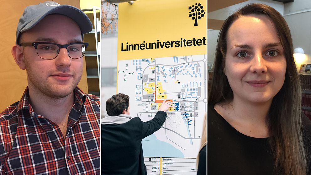 Linnestudenterna Linus Bergström och Angelica Rosell.