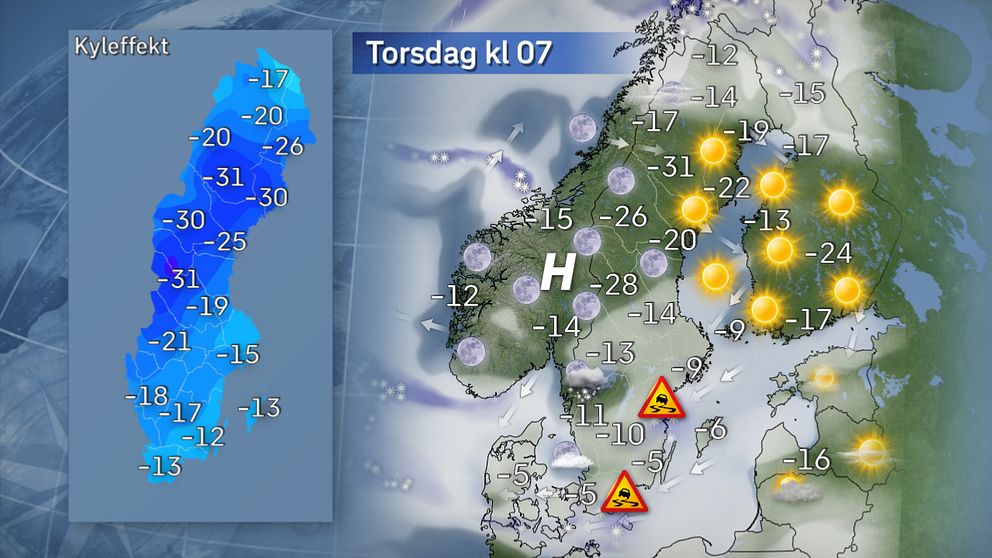 Torsdag morgon: Fortsatta trafikproblem
Även om vinden avtar och snöbyarna dämpas en hel del så ger den snö som finns fortsatta problem med drivbildning och ny snö från öster.