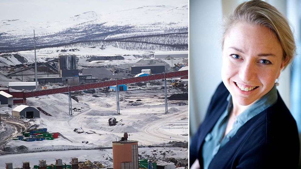 Delar av LKAB:s gruva i Kiruna (arkivbild) och bild på Anna-Karin Nyman.