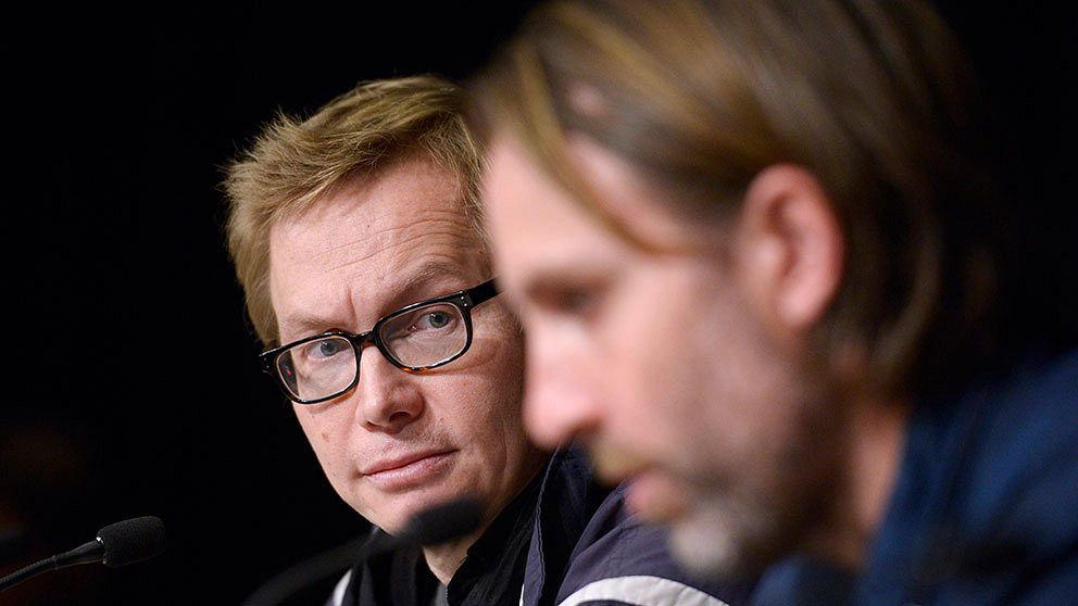 De friade journalisterna Magnus Falkehed och Niclas Hammarström mötte pressen efter frisläppandet.