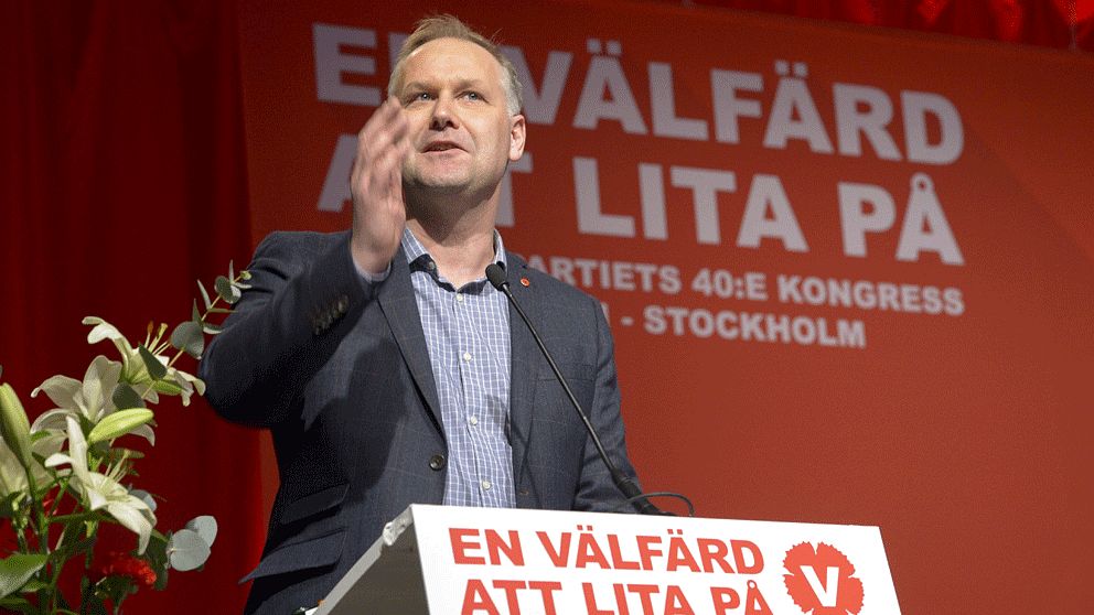 Jonas Sjöstedt inledningstalar på Vänsterpartiets kongress