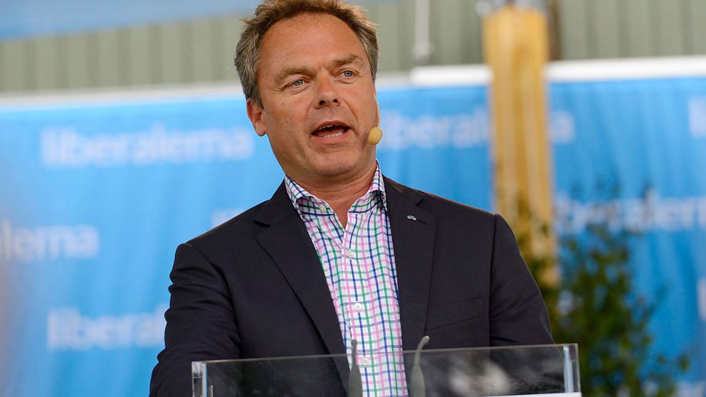 Folkpartiledaren Jan Björklund partiledartalar i Almedalen 2012. Foto: Scanpix