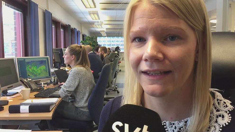 Sandra Andersson, meteorolog på SMHI i Norrköping.