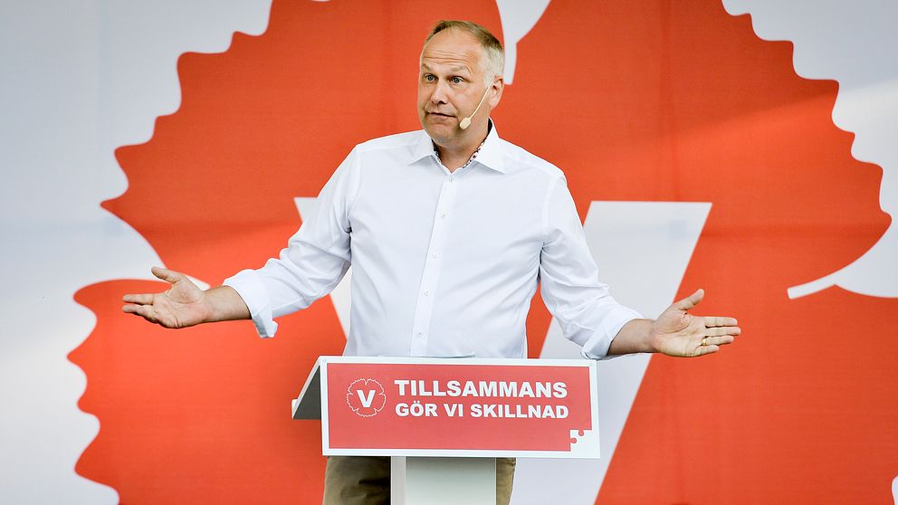 Vänsterledaren Jonas Sjöstedt i Almedalen 2016.