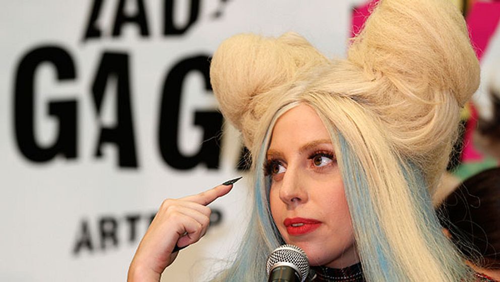 Lady Gaga på en presskonferens i Japan, under marknadsföringsturnén för hennes senaste album ”Artpop”.