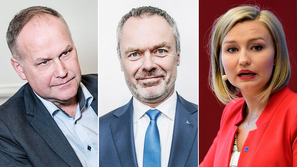 V-ledaren Jonas Sjöstedt, L-ledaren Jan Björklund och KD-ledaren Ebba Busch Thor.