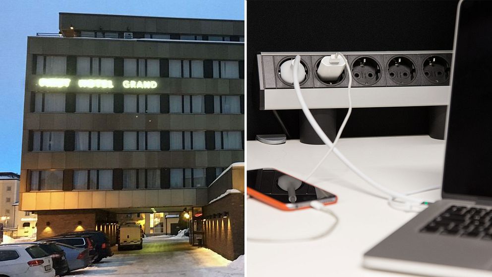 Grand hotell i Falun och bild på datorladdare