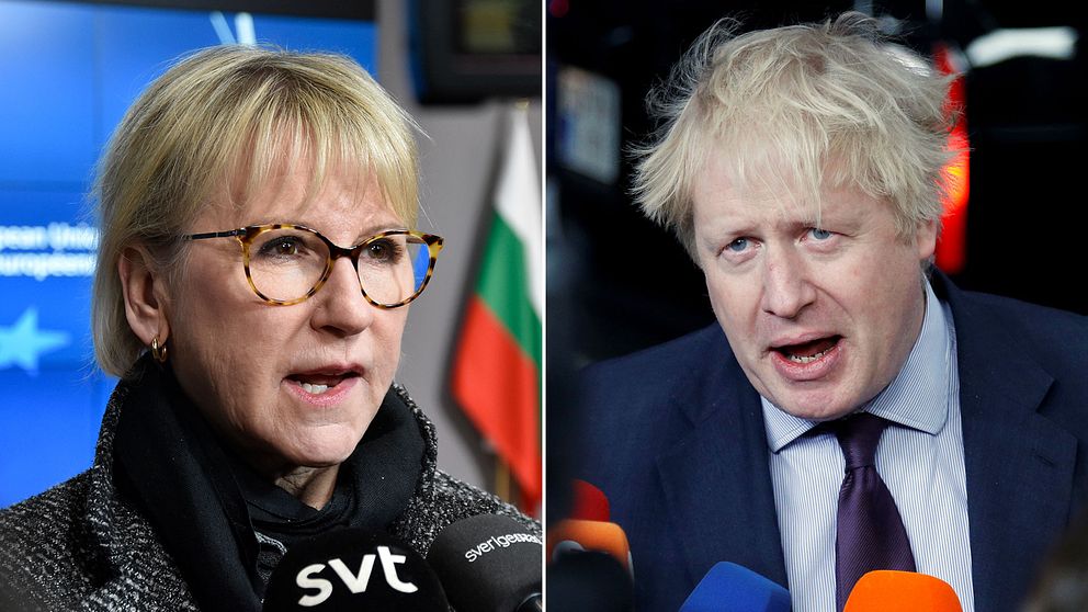 Margot Wallström och Boris Johnson.