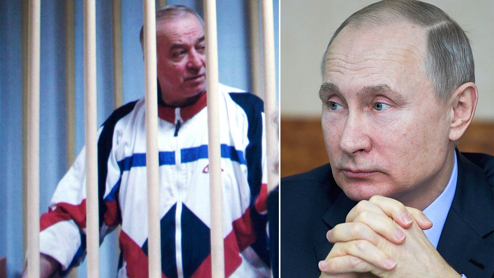 Den före detta dubbelagenten Sergej Skripal och Rysslands president Putin.