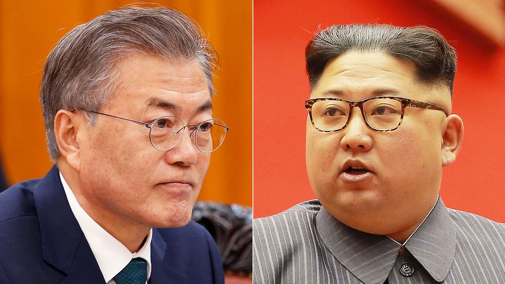 Sydkoreas president Moon Jae-In möter Nordkoreas diktator Kim Jong-Un 27 april.
